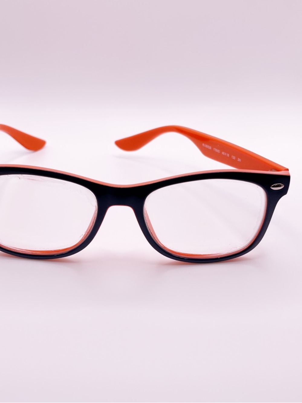 Ray-Ban Two-Tone Rectangular Glasses - Orange & Black - Picture 3 of 7